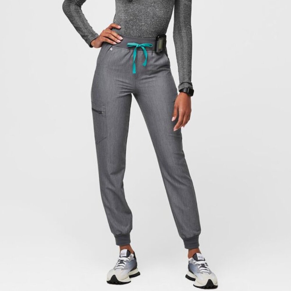 FIGS High Waisted Zamora Women's Jogger Scrub Pants Graphite Gray Size Small